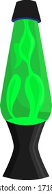 Green lava lamp, illustration, vector on white background