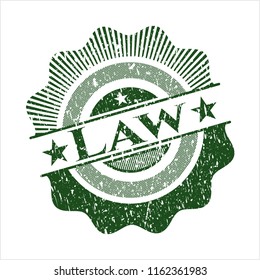 Green Law distress grunge style stamp