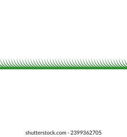 césped verde. Larga fila. Patrón de repetición sin inconvenientes. Vector de fondo blanco.