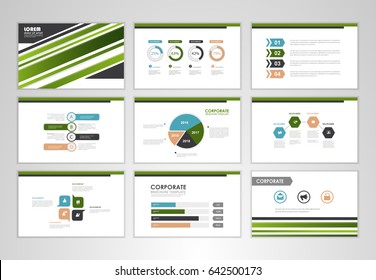 Green layout brochure design, brochure template for business presentation,  brochure annual report, flyer and  leaflet cover with  Infographic brochure elements for business data visualization.