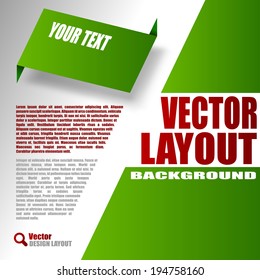 Green layout. Vector design of page.