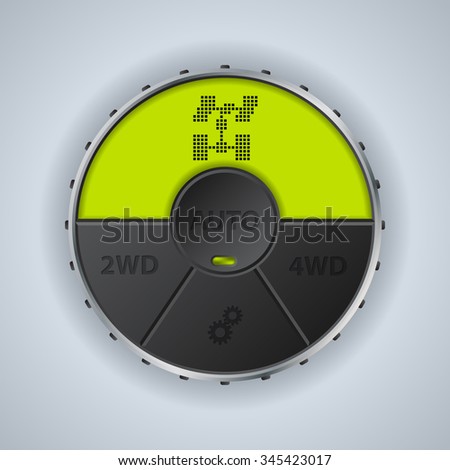 Green lcd display 4x4 gauge with differential settings