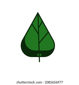Green leaf 3D-Illustration.  Öko-Logo