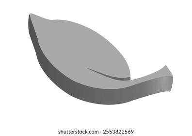 Green leaf 3d sign. vector illustration