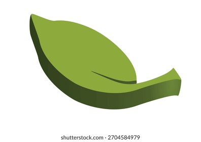 Letrero 3D de hoja verde. Ilustración vectorial	