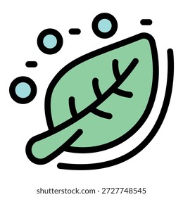 Burbujas de oxígeno que absorben la hoja verde, que representan conceptos como la fotosíntesis, la naturaleza y la frescura