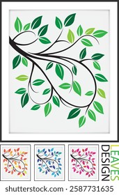 Green leaf abstract background design