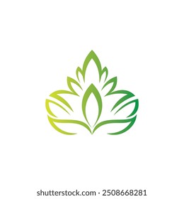 Logotipo decorativo abstracto de la hoja verde