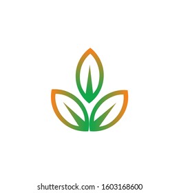 Green leaf abstract eco logo design vector ilustration