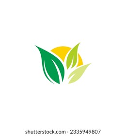 Green leaf abstract logo vector image