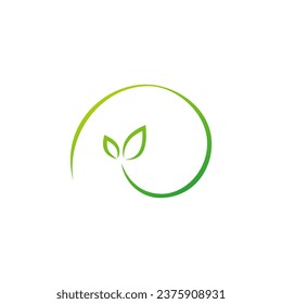Green leaf abstract organic logo 