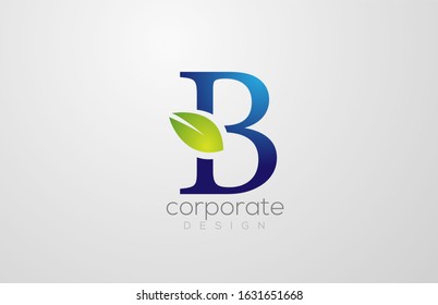 green leaf alphabet letter B logo icon design template. Suitable for a green energy or natural products company logotype