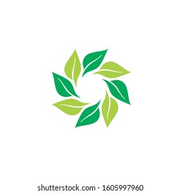 green leaf around design template for your business