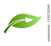 Green leaf arrow logo illustration