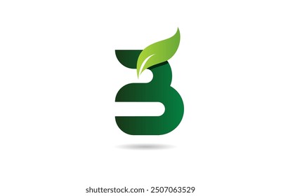 green leaf B letter alphabet logo icon design suitable for a green or vegan vegetarian concept