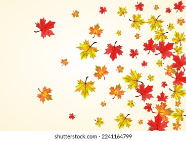 Green Leaf Background BeigeVector. Foliage October Illustration. Red Wallpaper Plant. September Floral Card.