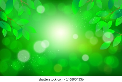 green leaf background with copy space for text. fresh wallpaper concept. Vector illustration. Eps 10.
