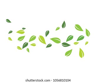 green leaf background, ecology nature element vector icon