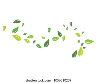 green leaf background, ecology nature element vector icon