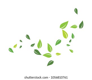 green leaf background, ecology nature element vector icon