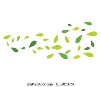 green leaf background, ecology nature element vector icon