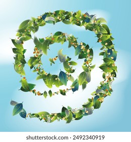 Green leaf background. Luxury background design concept. Abstract art. Tropical summer leaf design. Pattern art illustration design. Summer Sale Banner. Greenery Leaves and Gold Confetti Wallpaper.