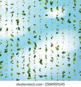 Green leaf background. Luxury background design concept. Abstract art. Tropical summer leaf design. Pattern art illustration design. Summer Sale Banner. Greenery Leaves and Gold Confetti Wallpaper.