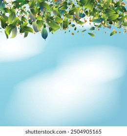 Green leaf background. Luxury background design concept. Abstract art. Tropical summer leaf design. Pattern art illustration design. Summer Sale Banner. Greenery Leaves and Gold Confetti Wallpaper.