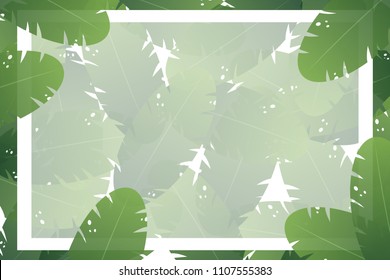 Green Leaf Background with space for text, Jungle Concept, Vector.