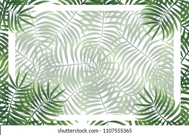 Green Leaf Background with space for text,Jungle Concept,Vector.