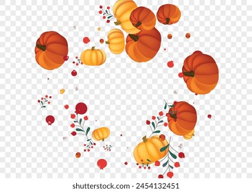 Green Leaf Background Transparent Vector. Red Park Card. Colorful Leaves Happy Border. Vegetable Halloween. Food Illustration.