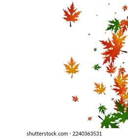 Green Leaf Background White Vector. Floral Celebrate Template. Ocher Flag. Forest Card. Gold Leaves Abstract.