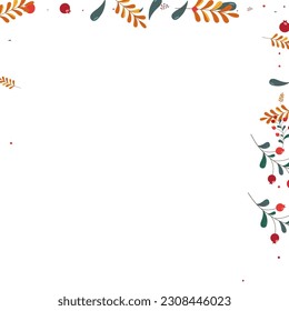 Green Leaf Background White Vector. Leaves Isolated Set. Red Rowan Silhouette. Symbol Template. Herb Sale.