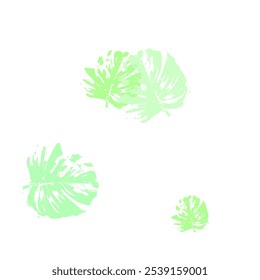 Green Leaf Background White Vector. Plant Paper Texture.  Forest Design, Nature Elements. Ecology Vector Illustration. 