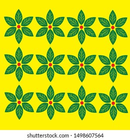 green leaf background with yellow