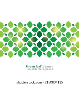 Green leaf banner template vector background