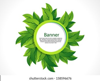 Green Leaf Banner vector illustration 