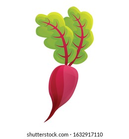 Green leaf beet icon. Cartoon of green leaf beet vector icon for web design isolated on white background