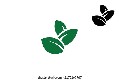 Green Leaf Bio Eco Organic Logo Design Template. Vector Illustration, Leaf icon