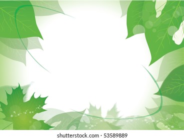 Green leaf border with place for your text