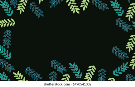 Green Leaf bordered pattern background
