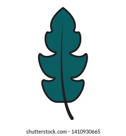 green leaf botanical foliage icon on white background vector illustration