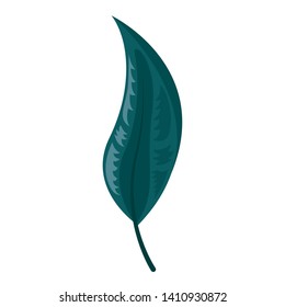 green leaf botanical foliage icon on white background vector illustration