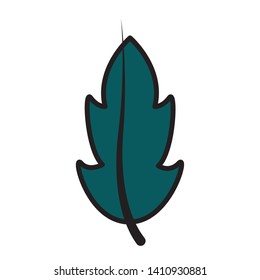 green leaf botanical foliage icon on white background vector illustration
