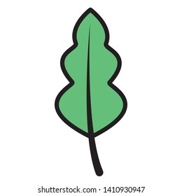 green leaf botanical foliage icon on white background vector illustration