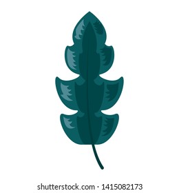 green leaf botanical foliage icon on white background vector illustration