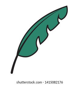 green leaf botanical foliage icon on white background vector illustration