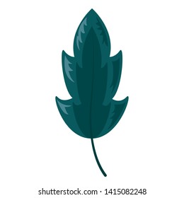 green leaf botanical foliage icon on white background vector illustration