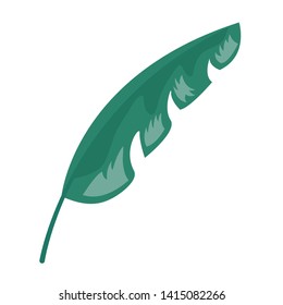 green leaf botanical foliage icon on white background vector illustration