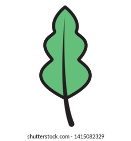 green leaf botanical foliage icon on white background vector illustration